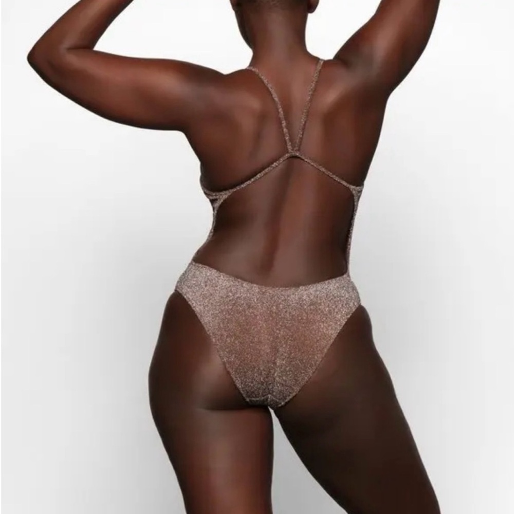 SKIMS Glitter Swimsuit NWT in Jasper - Picture 4 of 8